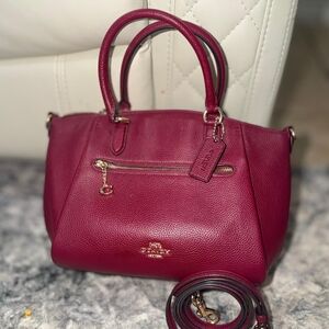 Coach Wine Leather Satchel